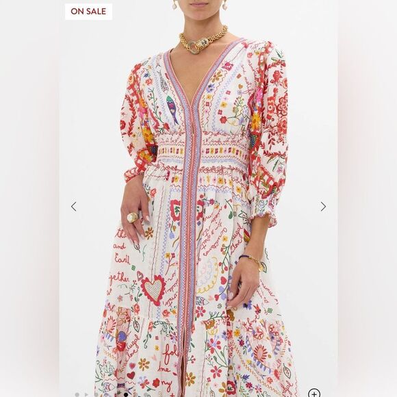 9 NWT 1200.00 Camilla Shirred Waistband Long Dress
A Kitsch In Time Medium - Picture 5 of 8